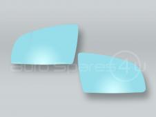 Blue Heated Door Mirror Glass and Backing Plate PAIR fits 2006-2008 AUDI A3