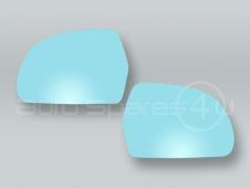 Blue Heated Door Mirror Glass and Backing Plate PAIR fits AUDI A3 A4 A5 S5 A6 S6 A8 S8