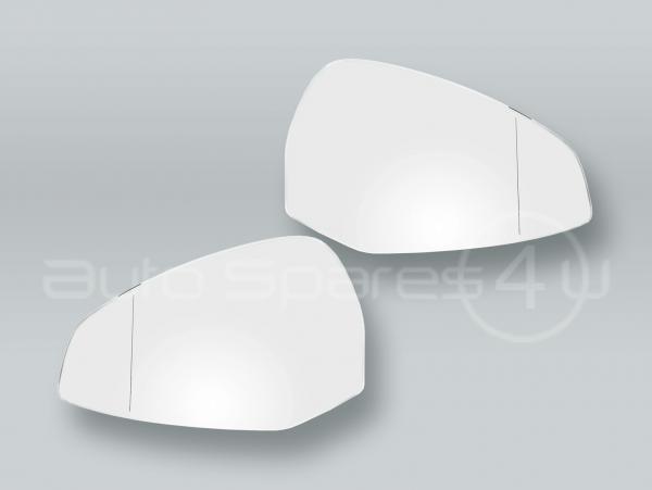 Heated Aspherical Door Mirror Glass and Backing Plate PAIR fits 2017-2020 AUDI A4 S4 A5 S5