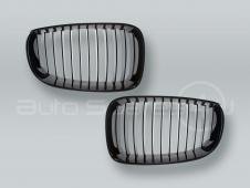 Gloss Black Front Grille PAIR fits 2008-2013 BMW 1-Series