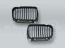 Chrome/Black Front Hood Grille PAIR fits 1999-2001 BMW 3-Series E46 4-DOOR