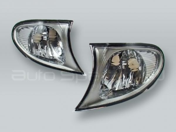 DEPO Clear Corner Lights Parking Lamps PAIR fits 2002-2005 BMW 3-Series E46 4-DOOR