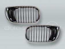 Chrome/Black Front Hood Grille PAIR fits 2002-2005 BMW 3-Series E46 4-DOOR