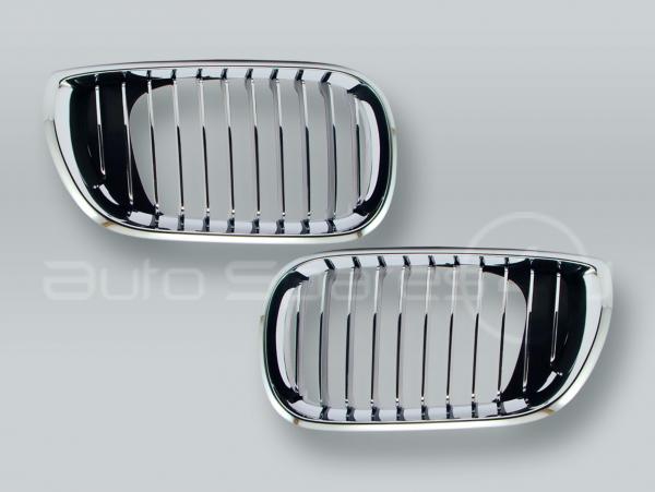 Chrome Front Hood Grille PAIR fits 2002-2005 BMW 3-Series E46 4-DOOR