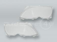 TYC Plastic Headlight Lenses Covers PAIR fits 2002-2005 BMW 3-Series E46 4-DOOR