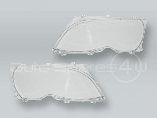 TYC Plastic Headlight Lenses Covers PAIR fits 2002-2005 BMW 3-Series E46 4-DOOR