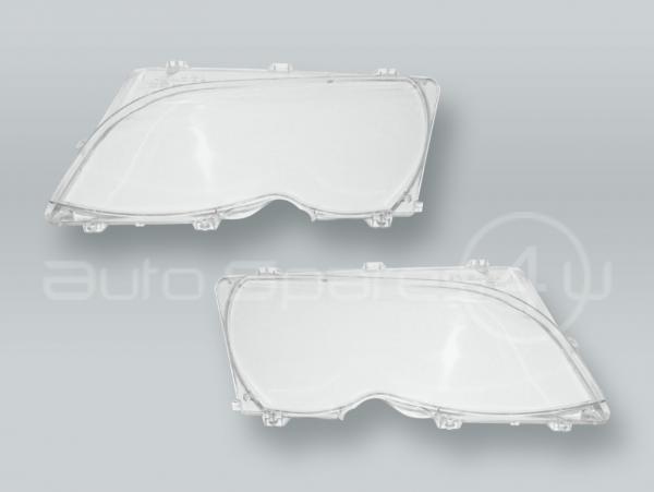 Plastic Headlight Lenses Covers PAIR fits 2002-2005 BMW 3-Series E46 4-DOOR