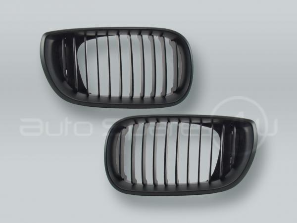 Black Front Hood Grille PAIR fits 2002-2005 BMW 3-Series E46 4-DOOR
