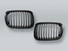 Black Matte Front Hood Grille PAIR fits 1999-2001 BMW 3-Series E46 4-DOOR