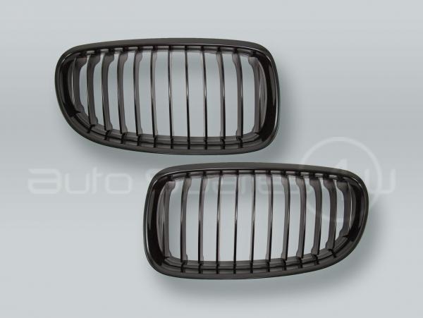 Black Front Grille PAIR fits 2009-2011 BMW 3-Series E90 E91