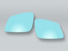 Blue 4-PIN Door Mirror Glass & Backing PAIR fits 2012-2018 BMW 3-Series F30 F31 F34