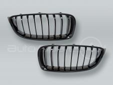 Gloss Black Front Grille PAIR fits 2014-2017 BMW 4-Series F32 F33 F36