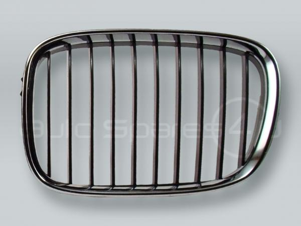 Chrome/Black Front Hood Grille LEFT fits 1996-2000 BMW 5-Series E39