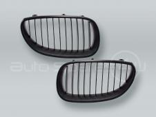 Black Front Grille PAIR fits 2004-2009 BMW 5-Series E60 E61