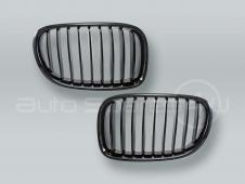 Glossy Black Front Grille PAIR fits 2009-2015 BMW 7-Series F01 F02