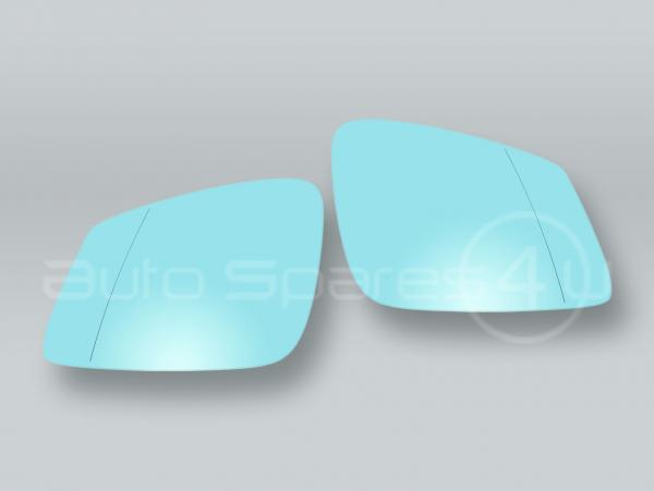 Blue 4-PIN Door Mirror Glass & Backing PAIR fits 2009-2015 BMW X1 E84