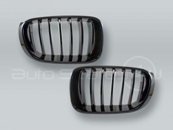 Gloss Black Front Grille PAIR fits 2015-2017 BMW X3 F25