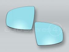 Blue Heated Door Mirror Glass and Backing Plate PAIR fits 2007-2013 BMW X5 X6 E70 E71