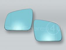 Blue Heated Door Mirror Glass and Backing Plate PAIR fits 2008-2009 MB C-Class W204