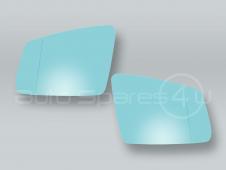 Blue Heated Door Mirror Glass and Backing Plate PAIR fits 2010-2014 MB C-Class W204