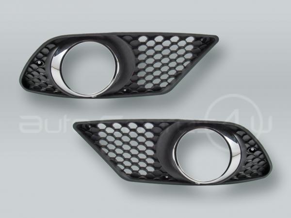 AMG-style Front Bumper Fog Light Grille PAIR fits 2008-2011 MB C-Class W204