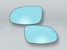 Blue Heated Door Mirror Glass and Backing Plate PAIR fits 1998-2002 MB CLK W208