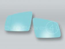 Blue Heated Door Mirror Glass and Backing Plate PAIR fits MB CL CLS GLK B W216 W218