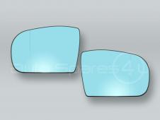 Blue Heated Door Mirror Glass and Backing Plate PAIR fits 2000-2002 MB E-class W210