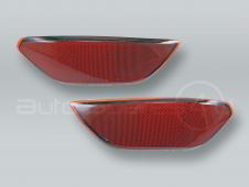 Red Rear Bumper Reflectors Covers PAIR fits 2011-2014 PORSCHE Cayenne