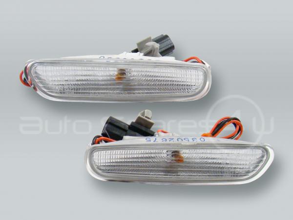 DEPO Front White Bumper Turn Signal Lights Side Markers PAIR fits 1996-2000 VOLVO S40 V40