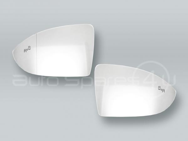 Chrome Heated Door Mirror Glass and Backing Plate PAIR fits 2015-2018 VW Golf GTI MK7