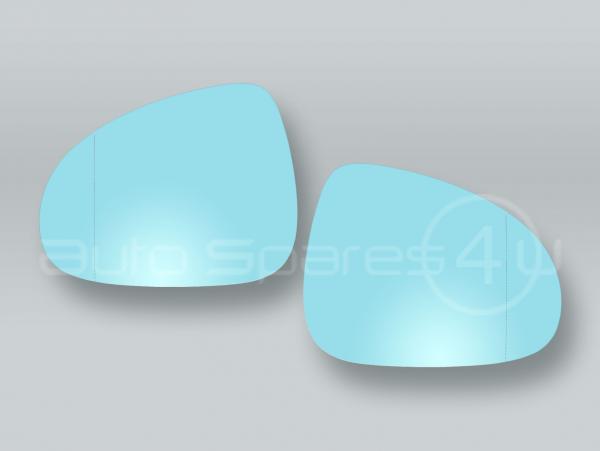 Blue Heated Door Mirror Glass and Backing Plate PAIR fits 2011-2018 VW Touareg