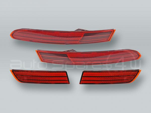 Red Rear Inner and Outer Bumper Reflectors Covers PAIR fits 2015-2018 VW Touareg