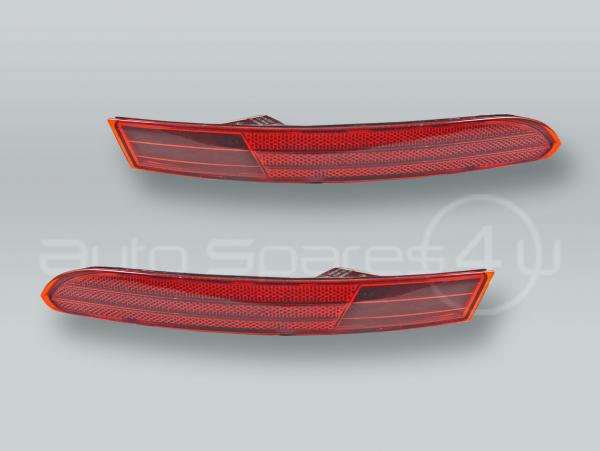 Red Rear Outer Long Bumper Reflectors Covers PAIR fits 2015-2018 VW Touareg